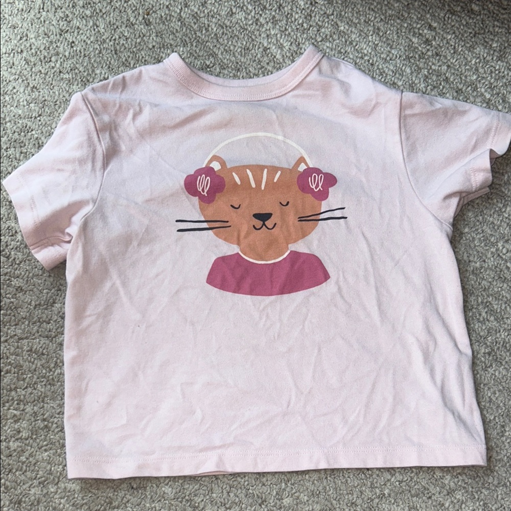 Pink Cat Graphic Kids T-Shirt